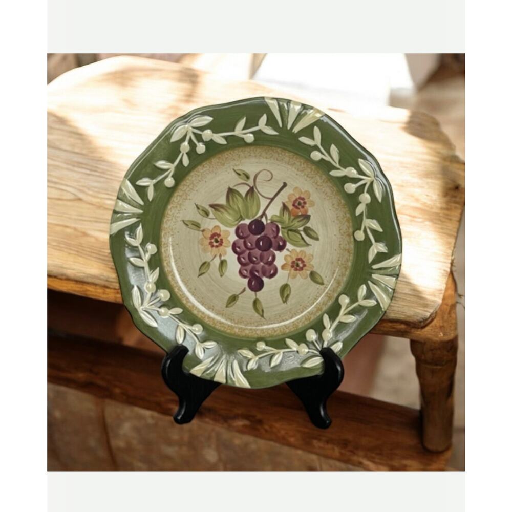 Certified Intl. La Toscana Salad Dessert Plate 8.5” Pamela Gladding Grapes